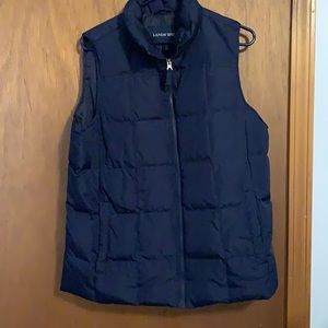 Lands End puffy vest size Large navy blue